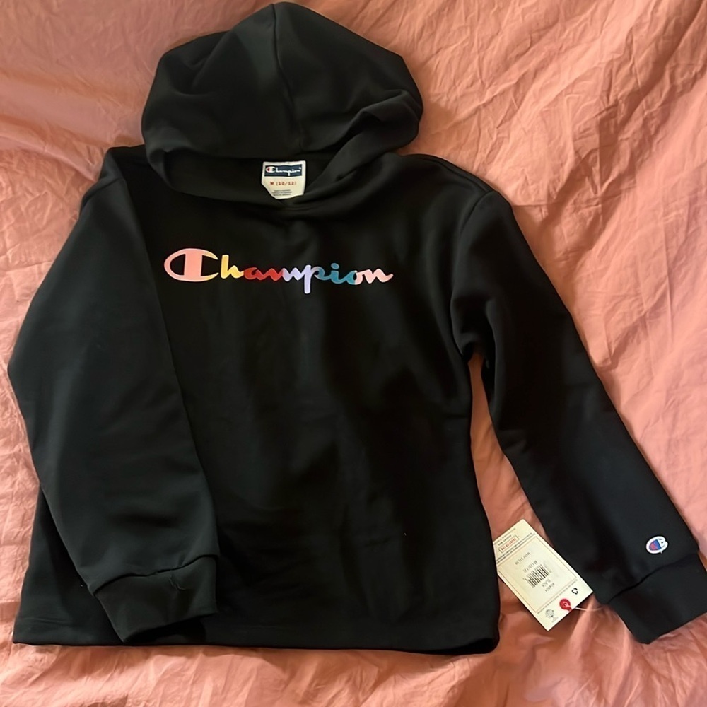 Girls Black Champion Hoodie‎ NWT 10/12